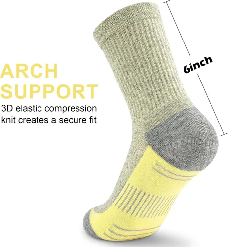Miniatura 4 de Calcetines de compresión acolchados para mujer, para senderismo, correr, 3-5 pares