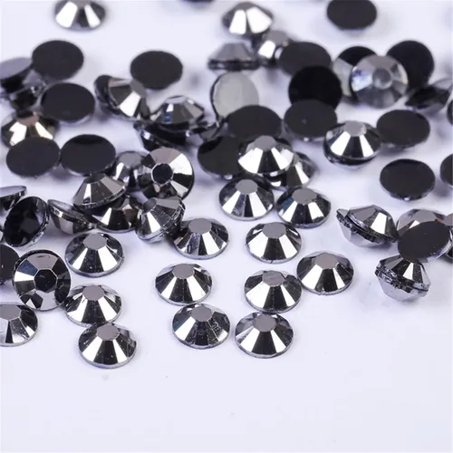Miniatura 28 de 3000 unidades de diamantes de imitación termoadhesivos SS6 de 2mm con parte posterior plana, gemas de cristal de vidrio transparente redondas