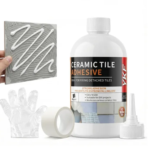 Adhesivo de azulejos y pegamento de reparación resistente (10.5 onzas), kit de unión fuerte para cerámica, porcelana y piedra sueltos, fijación