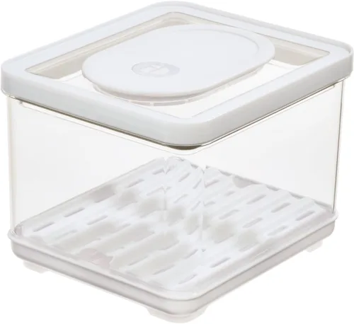 Miniatura 10 de iDesign Large Fridge Produce Bin with Removable Drainage Tray and Lid - Set of 2 - Clear