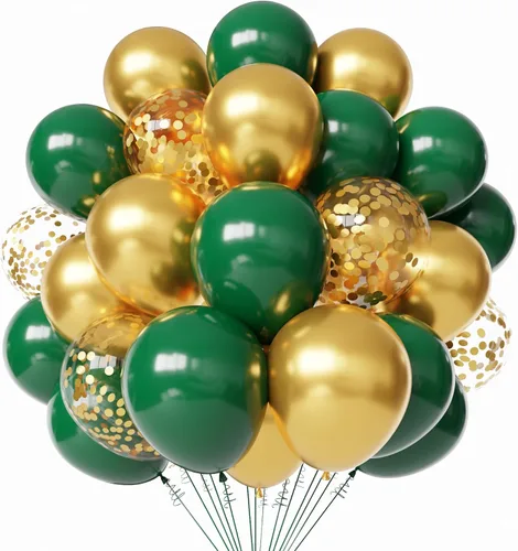 Miniatura 14 de Globos negros y plateados, paquete de 60 globos de 12 pulgadas con confeti negro, blanco y plateado con 1 cinta para decoración de cumpleaños, baby