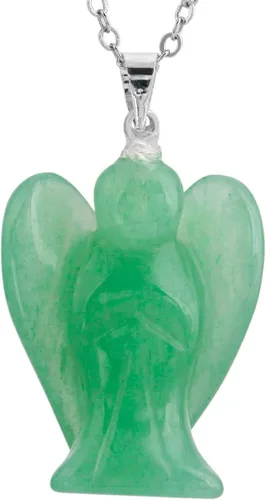 TUMBEELLUWA Colgante de cristal de piedra curativa tallada a mano con cadena de aleación de metal
