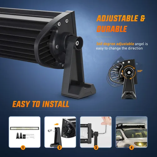 Miniatura 7 de Barra de luz led Nilight, de 21", combo de foco de 100 vatios e inundación, una fila de 9,000 lúmenes, para todo terreno, led 3D antiniebla y luz