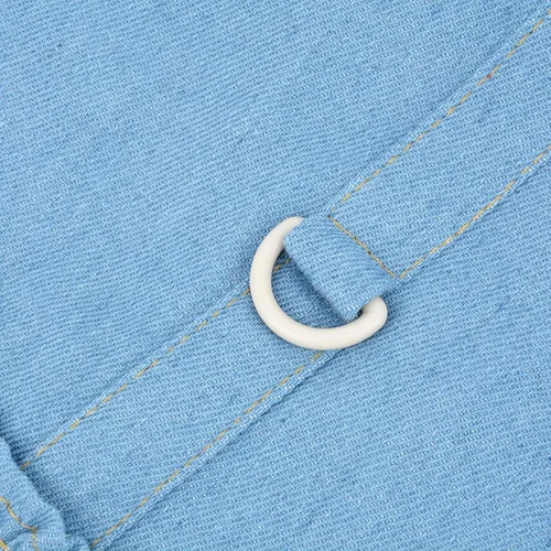 Miniatura 5 de Arnés para perro pequeño, vestido para niña, chaleco para mascotas, camisa de mezclilla para cachorro, gato, traje de verano con volantes, azul claro