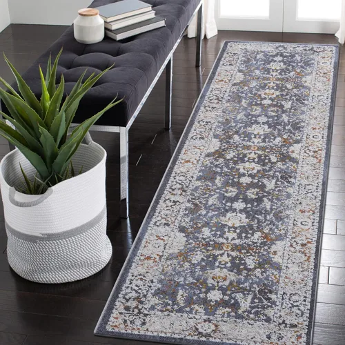 Miniatura 37 de NAAR PAYAS Collection - Alfombra de área de 6 x 9 pies, diseño de medallón crema y azul, no se desprende, resistente a las manchas, para sala