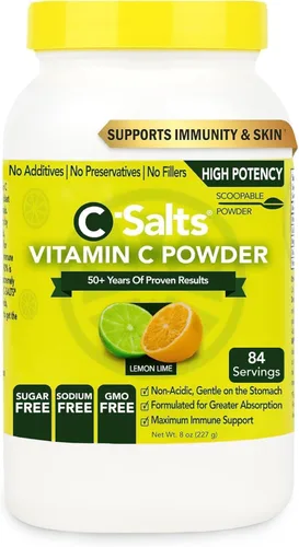 Miniatura 12 de C-Salts Suplemento de Vitamina C en Polvo - 100% Puro Vitamina C Amortiguada de Alta Dosis para Apoyo Inmunológico - Orgánico, Sin Azúcar, Vegano