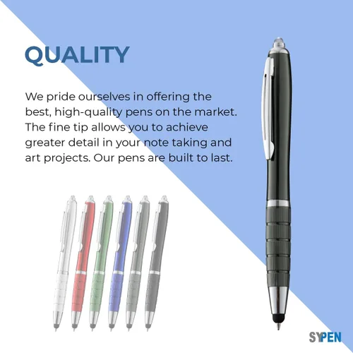 Miniatura 4 de SYPEN Bolígrafo personalizado, bolígrafo 3 en 1, lápiz táctil y bolígrafo linterna, bolígrafo de regalo personalizado para hombres, mujeres