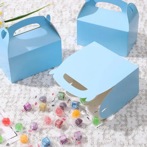Miniatura 5 de DjinnGlory Paquete de 36 Cajas Pequeñas Azules de Obsequios para Fiestas, Cajas Gable, Cajas de Regalo de Papel para Baby Shower, Cumpleaños, Fiesta
