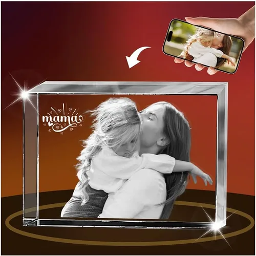 Miniatura 8 de Marco de fotos de cristal 3D personalizado con luz nocturna para mascotas conmemorativo con mis fotos, regalo de aniversario de Navidad