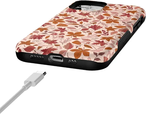 Miniatura 8 de Funda Casely para iPhone 12 Mini No puedo evitar enamorarme Hojas de otoño Compatible con MagSafe Diseño protector audaz