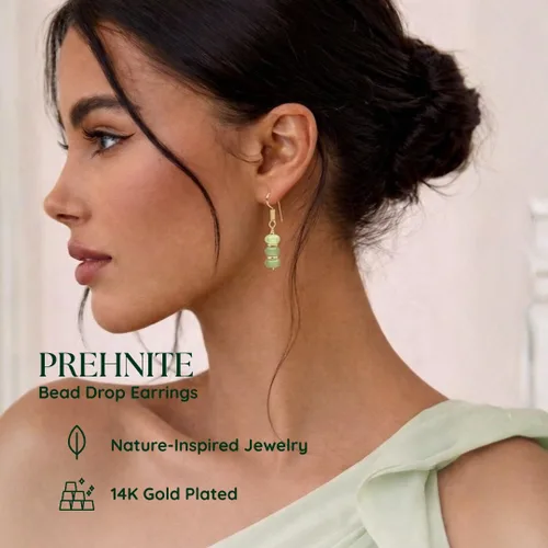 Miniatura 2 de Gempires - Aretes ligeros con cuentas hechas a mano, hipoalergénicos, chapados en oro, aretes colgantes para mujer