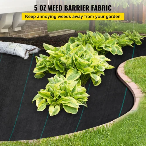 Miniatura 2 de VEVOR Tela de Barrera de Malezas para Paisajismo, Tela de Jardín Resistente 5x250FT 5oz Tejida, Tela de Control de Malezas para Cubierta de Suelo