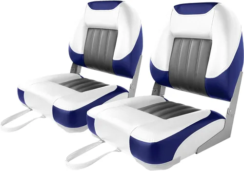 XGEAR Asiento de barco de lujo con respaldo bajo/alto, asiento plegable para barco de pesca