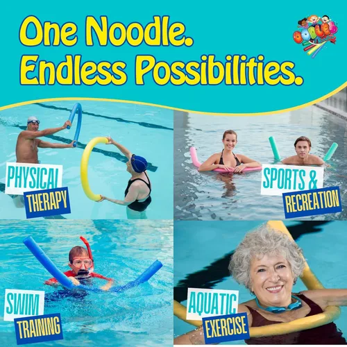 Miniatura 2 de Oodles of Noodles Fideos sólidos de espuma de lujo para piscina, paquete de 10 unidades de 55 pulgadas de longitud Rojo
