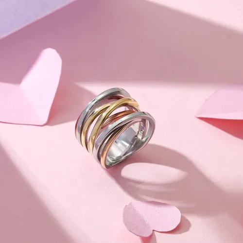 Miniatura 6 de CIUNOFOR 13.7MM Cross Ring Enhancers for Women Statement Engagement Ring Silver Gold Rose Gold Plated Ring Engraving Customized Personalized