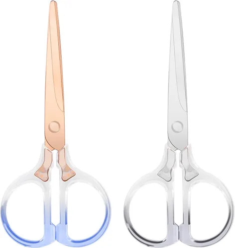 Miniatura 16 de Honagu Tijeras, tijeras de acero inoxidable acrílico transparente, tijeras profesionales de oficina para el hogar, escuela, oficina, manualidades