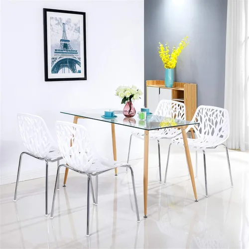 Miniatura 7 de gt2-zj 4pcs Bird's Nest Style Silla de salón Color blanco