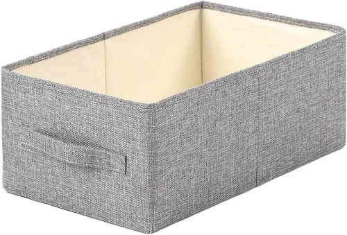 Miniatura 14 de ALYER Organizador de almacenamiento plegable de tela con asas, contenedor para dormitorio, oficina, armario, bebés, guardería, juguetes, libros