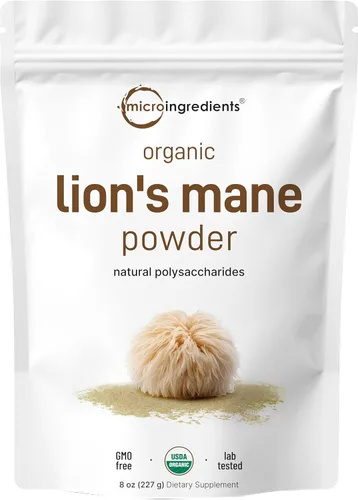 Miniatura 7 de Micro Ingredients Polvo de hongo de melena de león orgánico, 16 onzas Superalimento puro de cuerpo fructífero Apoya el cerebro