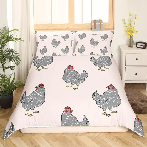 Miniatura 18 de Erosebridal Funda de edredón para niños y niñas, diseño de pato amarillo, diseño de patos de dibujos animados, juego de ropa de cama de animales
