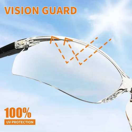 Miniatura 7 de VICOGARD - Paquete de 2 lentes de seguridad transparentes de alta calidad para hombres y mujeres con lentes envolventes antivaho y resistentes a