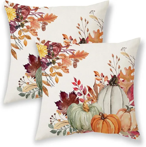 Miniatura 25 de Fundas de almohada de Halloween de 18 x 18 pulgadas, 2 piezas, fundas de almohada decorativas de cuervos en árbol negro para sofá, funda de cojín