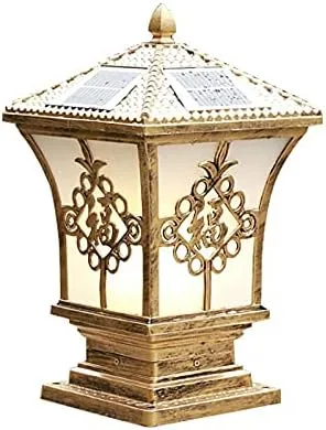 Miniatura 9 de Luz solar LED para exteriores, farol solar de poste de metal estilo vintage LED de iluminación exterior en negro para jardín, patio, poste