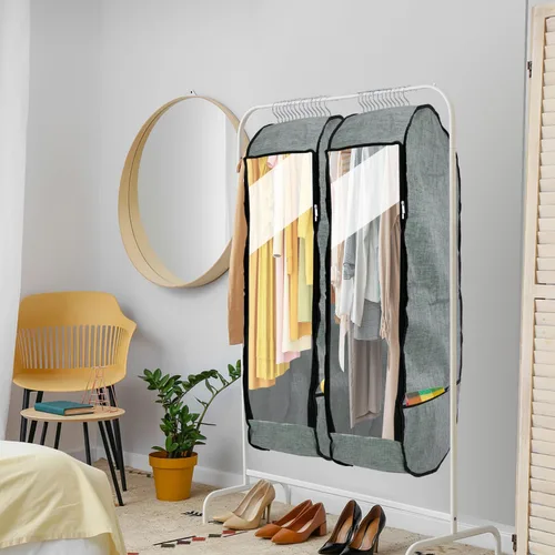 Miniatura 6 de 2 bolsas de ropa de 50 pulgadas para colgar ropa, bolsa de ropa transpirable grande para almacenamiento en armario con refuerzo de 10 pulgadas