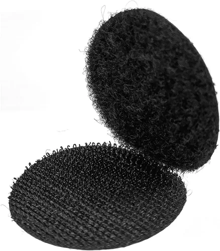 Miniatura 2 de Fantasyon 24 pares de puntos redondos de gancho y bucle de 2 pulgadas, cinta adhesiva de doble cara negra autoadhesiva de nailon tiras traseras
