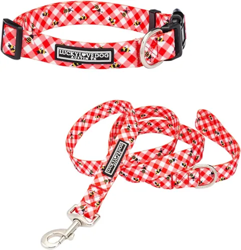 Miniatura 28 de Lucky Love Dog - Collar de perro ajustable con hebilla de fácil clic para los grandes, duradero y cómodo para perros machos y hembras, collar