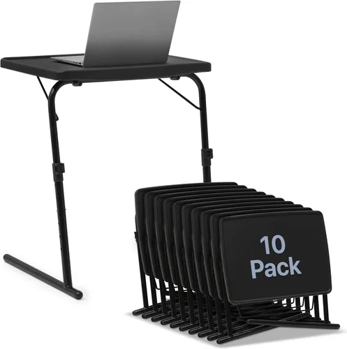 Miniatura 12 de Magshion Bandeja de TV inclinable ajustable de 22 pulgadas, mesa para cena en cama o sofá, cómoda mesa negra plegable con 3 ajustes de ángulo