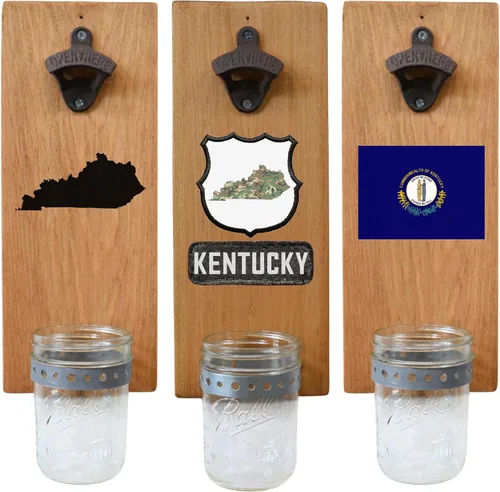 Miniatura 16 de Abrebotellas de cerveza de Massachusetts – Abridor de botellas hecho a mano montado en la pared con tapa – Regalo de cerveza para él o ella