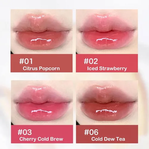 Miniatura 3 de Ice Watery Lip Glossr (té helado de espejo, gelatina ligera Waterys Essence Lips Glaze, brillo tintado hidratante (#04 té negro atardecer, 0.1 fl oz)