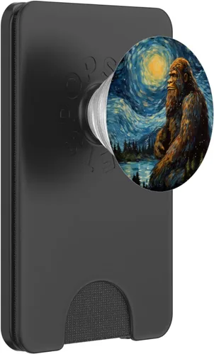 Miniatura 7 de PopGrip PopSockets estándar de Van Gogh de Bigfoot Sasquatch Starry Night