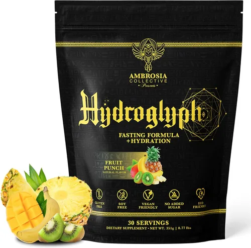 Miniatura 7 de Ambrosia Polvo de electrolitos en ayuno Aminoácidos AAA, BCAA y HMB Hidratación sin azúcar con agua de coco Vegano, sin gluten 30 porciones
