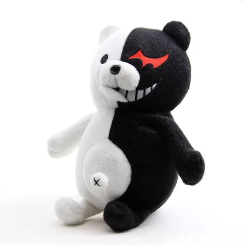 Miniatura 3 de Muñeca rellena suave de peluche de oso blanco y negro de 10 pulgadas