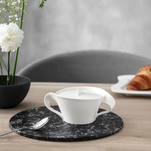 Miniatura 2 de Villeroy & Boch New Wave - Azúcar cubierto, 8.75 onzas, porcelana premium, blanco