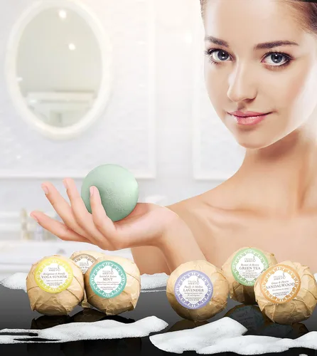 Miniatura 3 de Cesta de regalo de spa en casa, relajación, bombas de baño de aromaterapia, 6 aromas refrescantes y aromáticos para hidratar, revitalizar