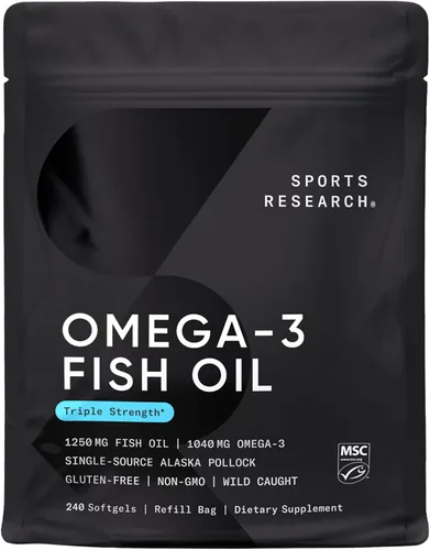 Miniatura 13 de Sports Research® Aceite de pescado Omega-3 AlaskOmega Mini Geles 625mg de Wild Alaskan Pollock - Suplemento de aceite de pescado sin eructos