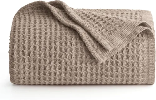 Miniatura 9 de Bedsure Gentlesoft - Manta de 100 % algodón, tamaño Twin XL, para dormitorio universitario, transpirable y suave, manta Twin de tejido waffle