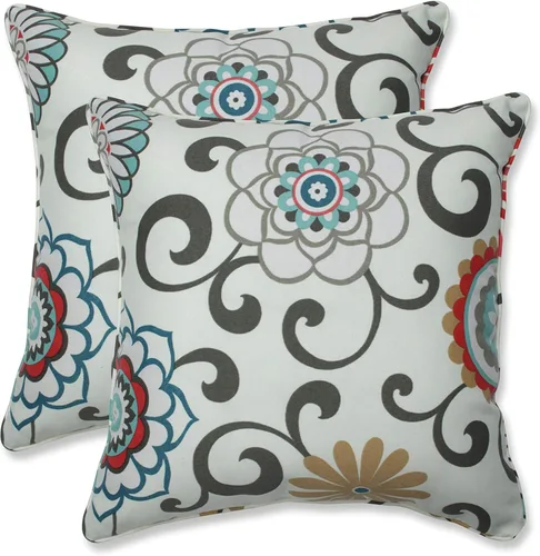 Miniatura 49 de Pillow Perfect - Cojines decorativos florales brillantes para interiores/exteriores, 2 unidades, lumbar - 11.5 x 18.5 pulgadas, verde/rojo Zoe