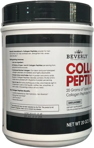 Miniatura 2 de Beverly International Polvo de proteína de péptidos de colágeno. Aspecto juvenil: piel, cabello, uñas, huesos y salud de las articulaciones. Fácil