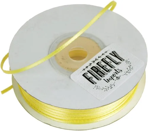Miniatura 15 de HOMEFORD Cinta de satén de doble cara para envolver regalos, 1/8 pulgadas, 100 yardas, oro antiguo