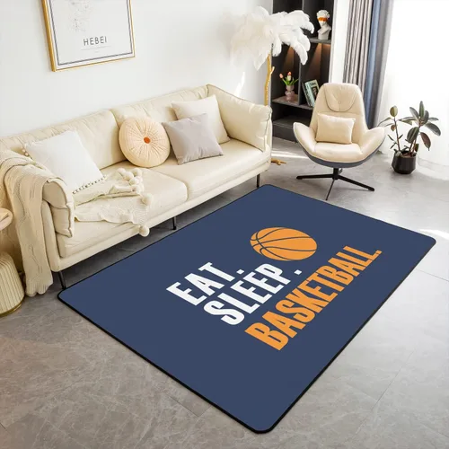 Miniatura 10 de Alfombra de rugby de 3 x 5 pies para sala de estar, para dormitorio, niños, niñas, mujeres, hombres, azul, para comer dormir, fútbol, decoración
