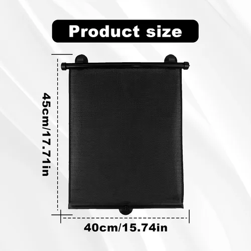 Miniatura 2 de Vrasly Paquete de 2 parasoles enrollables para ventana lateral de automóvil, parasol retráctil para ventana de automóvil para protección UV