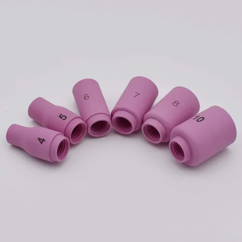 Miniatura 4 de Boquilla de taza de cerámica de alúmina 12PCS 13N08 13N09 13N10 13N11 13N12 13N13 (4-5-6-7-8-10) para antorcha de soldadura TIG 9,20 y 25, morado