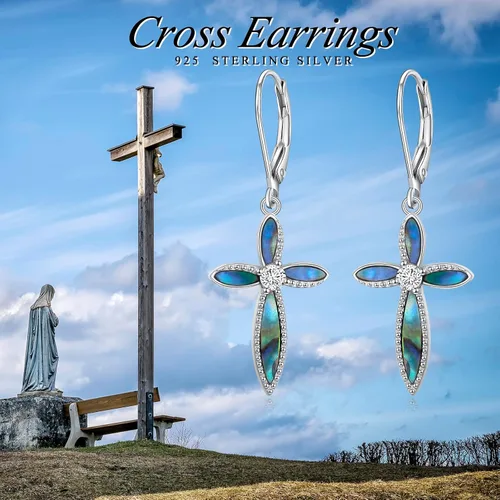 Miniatura 76 de Aretes colgantes de filigrana de plata de ley 925, margarita, loto, flor de rosa, piedra lunar, lágrima para mujer, nudo celta infinito, margarita