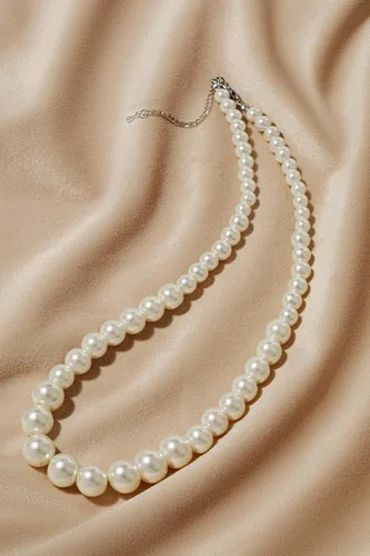 Miniatura 5 de Babeyond - Collar de perlas blancas de imitación para novias, bodas, acero inoxidable, Diámetro de la perla 6-12 mm