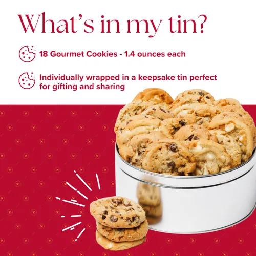 Miniatura 3 de Galletas Christie, galletas gourmet "Warm Hugs", 18 galletas en lata plateada