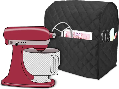 Miniatura 10 de Funda protectora Luxja compatible con batidora de 4.5 cuartos y 5 cuartos de galón, funda de tela con bolsillos para batidora y accesorios Gris
